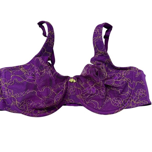 CACIQUE Bra Lace Full Coverage Lightly Lined Wired Size 42D Purple - Picture 1 of 6
